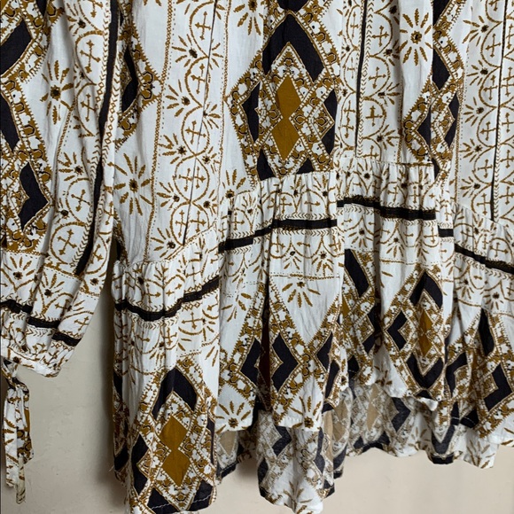 Free People 60's Down by the Bay Tunic Ivory Combo Size XS - Picture 6 of 8